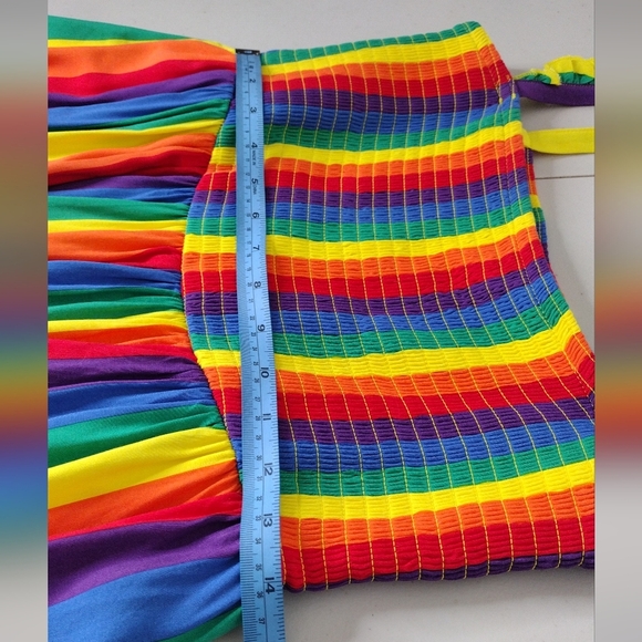 NWT Torrid Women's Rainbow Challis Smocked Tiered Mini Dress Sz 0 - Picture 15 of 16